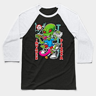 Invader Pizza Baseball T-Shirt